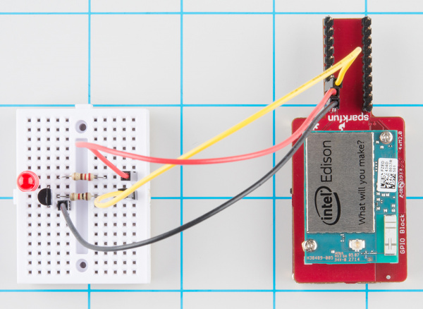 View of the GPIO Block connected to the LED circuit