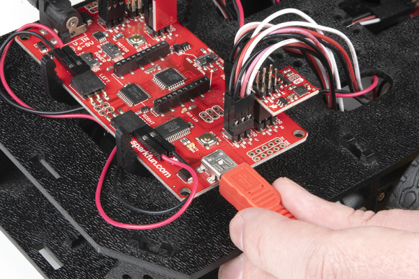 Plug in to RedBot with a USB cable