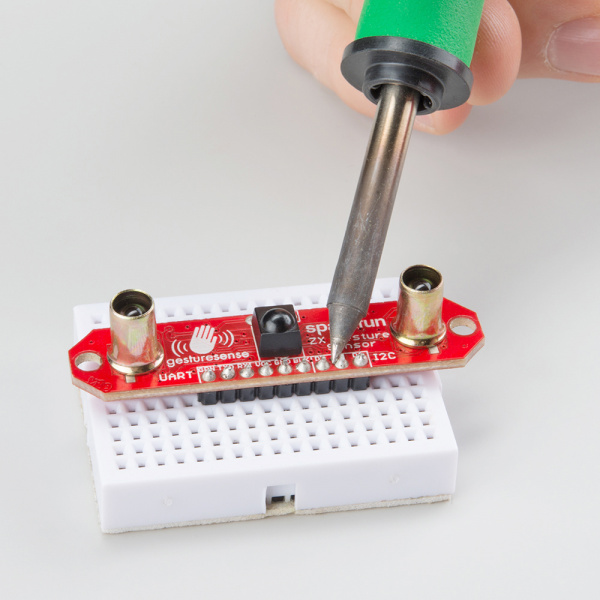 Solder headers onto the ZX Sensor