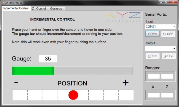 ZX Sensor demo application