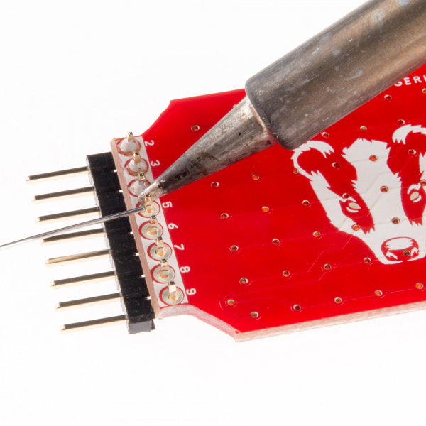 Solder the male header to the LED board