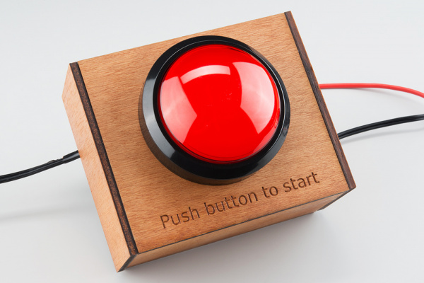 Finished timer button in enclosure