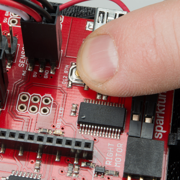 Push D12 on the RedBot Mainboard