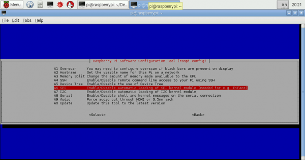 Configure The Raspberry Pi's SPI and I2C