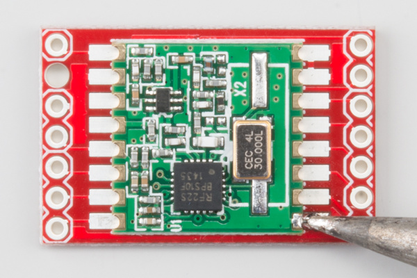 Line up the module with the footprint