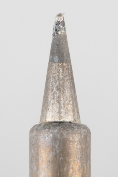 This soldering iron tip needs to be cleaned