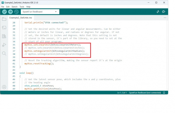 Example 2 Code To Change Units