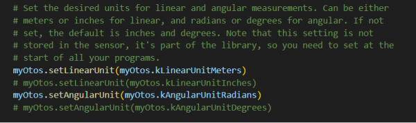 Code Snippet to Change Units