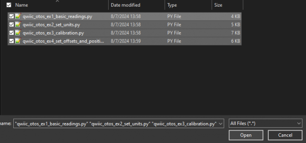 Selecting the Files to Upload