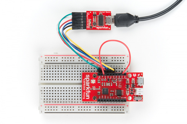 One USB cable to upload code with a jumper wire