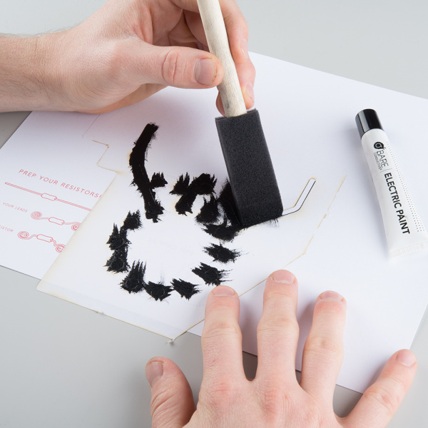 Dabbing conductive paint