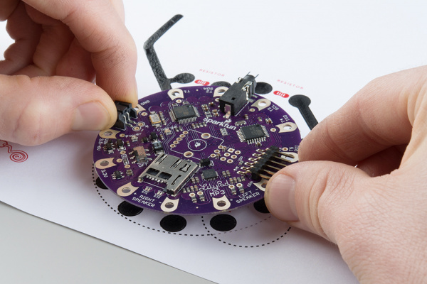 Placing the LilyPad MP3 board