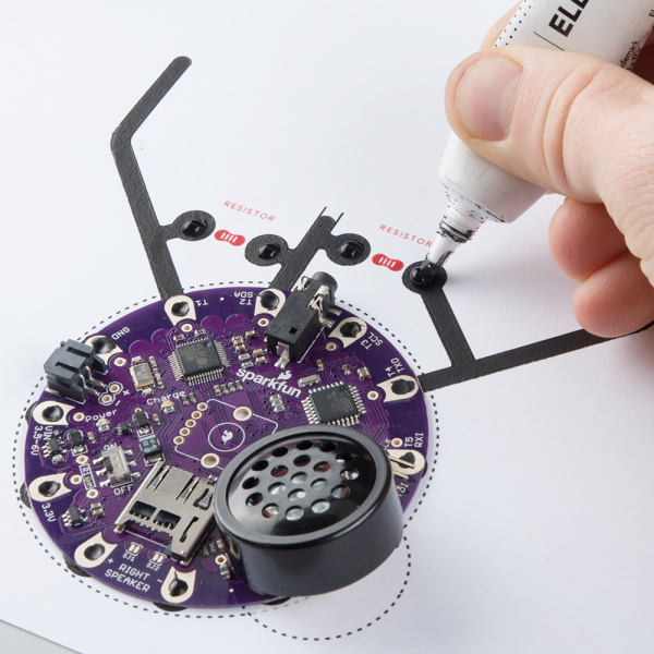 Adding more paint to hold the resistors