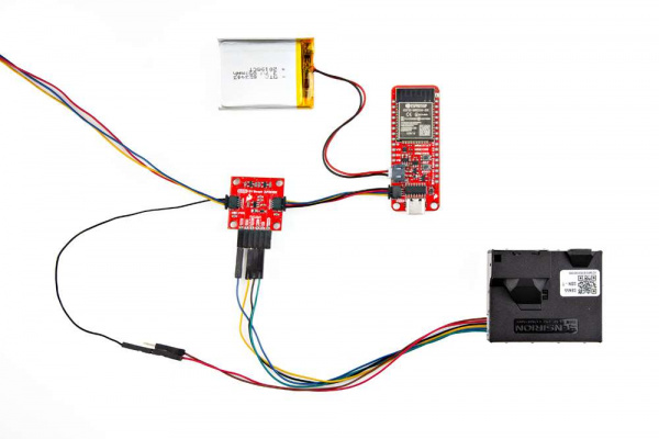 Connecting the Sensirion SEN55 sensor to the Qwiic 5V Boost