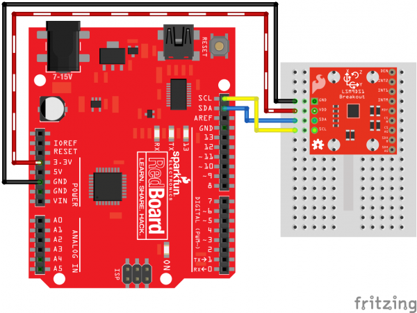 Arduino I2C Fritzing Circuit