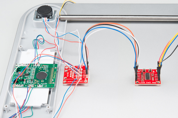 Four Load Cells Connected to Combinator and HX711 Amplifier