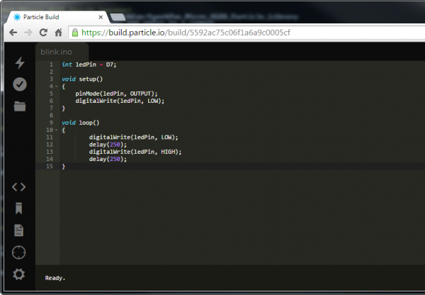 Screenshot of the Build IDE