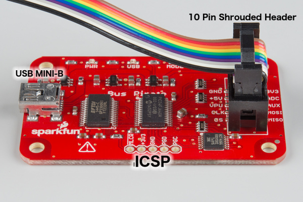 Bus Pirate with labeled ports