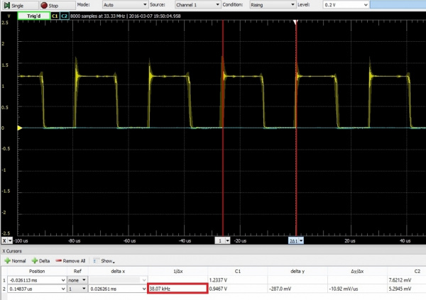 Tuning frequency with oscilloscope