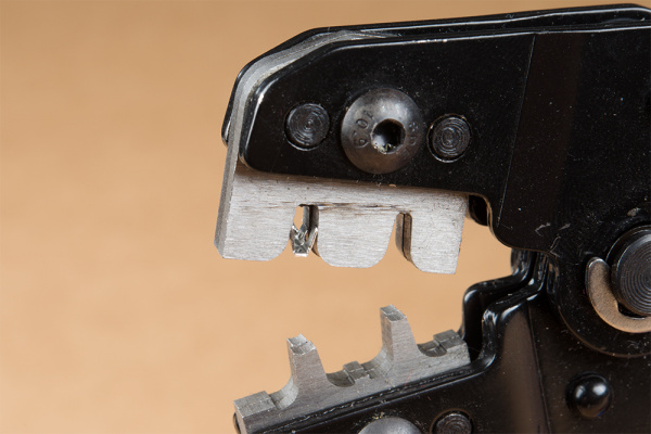 Crimp Pin Inserted in Crimp Tool