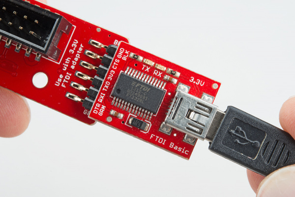 FTDI connected to Pi Wedge