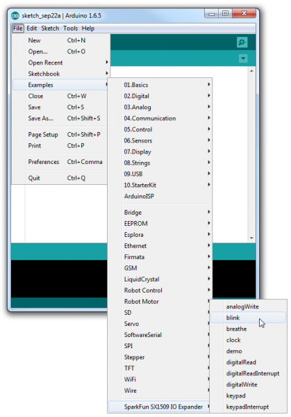 SX1509 Library examples