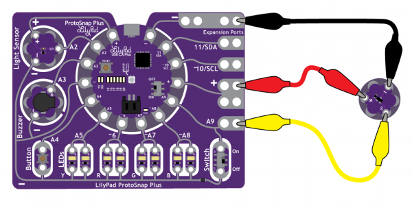 Attaching Sensor to a LilyPad ProtoSnap Plus