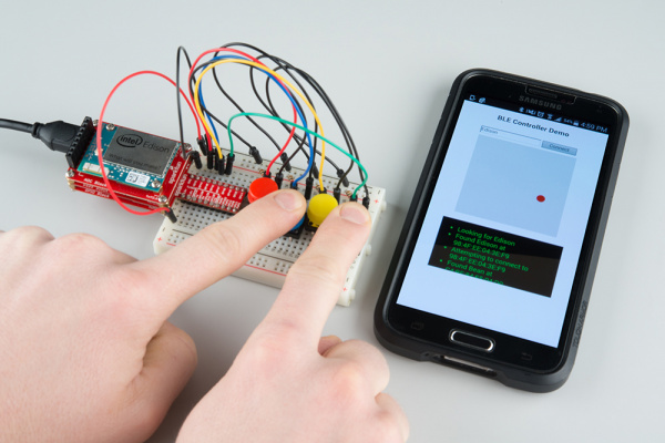 Our Edison Bluetooth controller in action