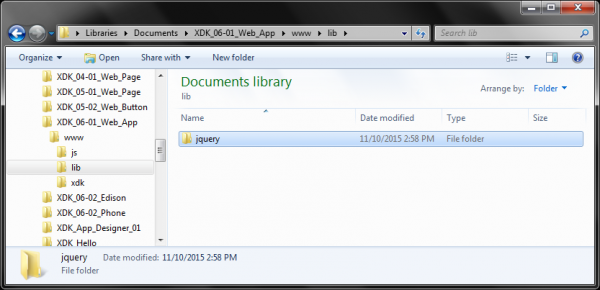 jquery directory in project