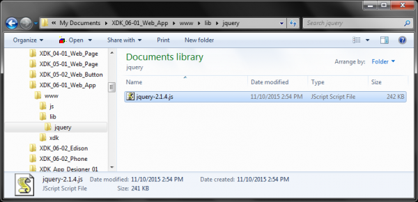 Copying in the jQuery file