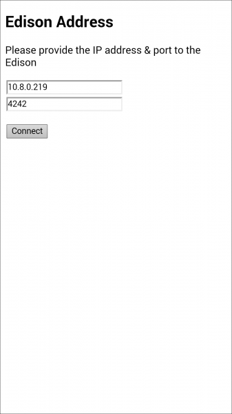 Connecting to the Edison with a web app