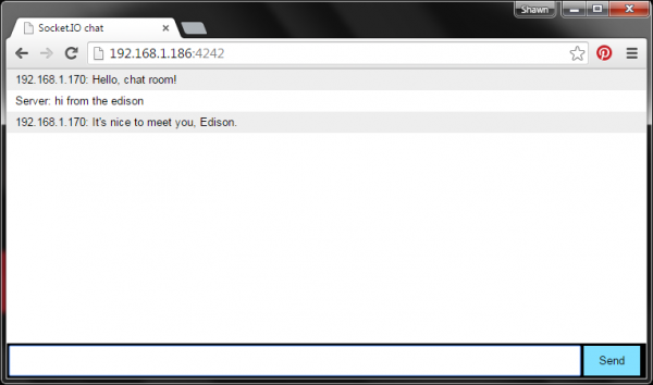 Simple chat room with the Edison