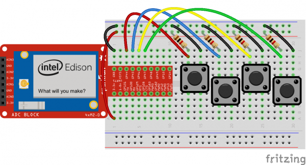 Edison and buttons Fritzing