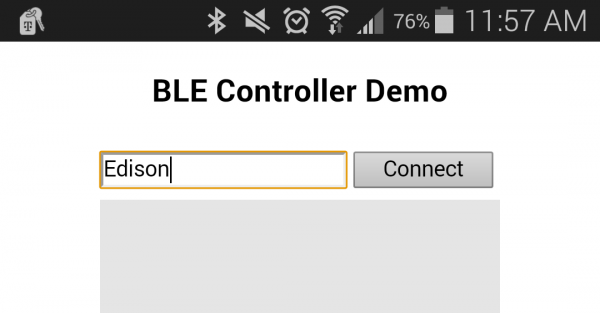 Enter Edison into the field to connect to it over BLE