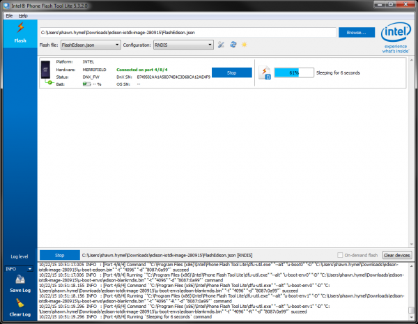 Flashing the Edison's firmware