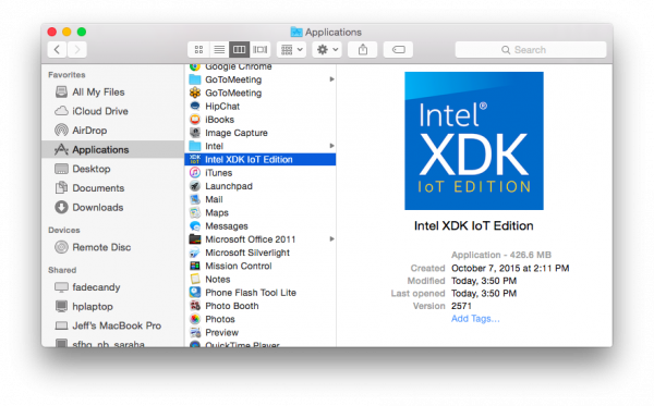 The XDK can be found in Applications in OS X