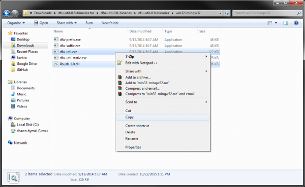 Copy dfu-util and libusb