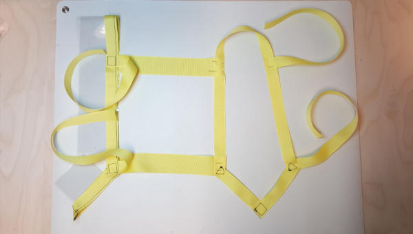 Attach Both Sides to the Harness and Sew the Vinyl Together