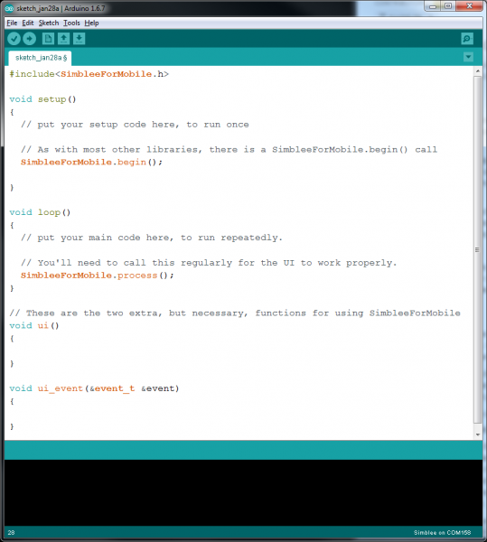 Blank SimbleeForMobile sketch