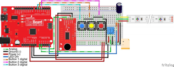 Full Interactive LED Music Visualizer Fritzing Circuit