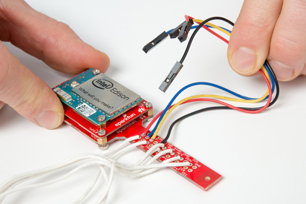 Soldered wires into the Edison Block stack