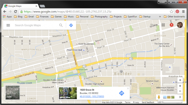 Using Google Maps to get latitude and longitude
