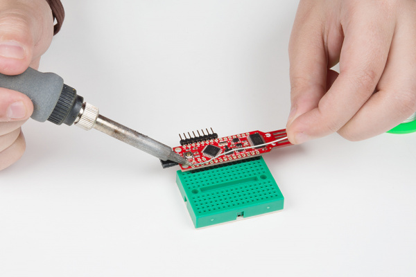 Soldering BadgerStick with breadboard