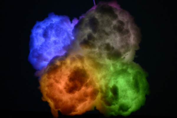 Rainbow colored LED Clouds