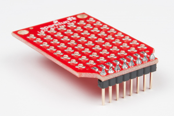 Male header pins on the LED Array