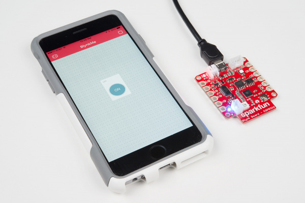 Using the app to control the LED