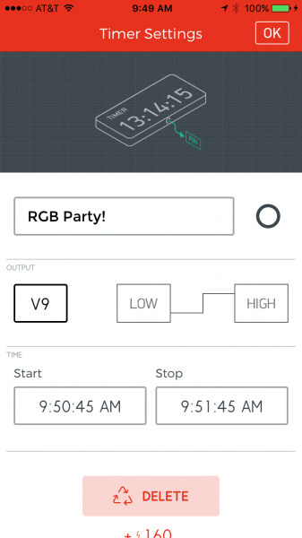 Setting a timer to V9