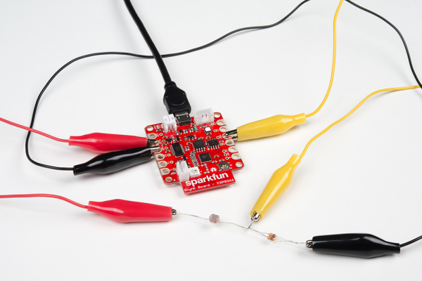 Photocell circuit connected to Blynk Board