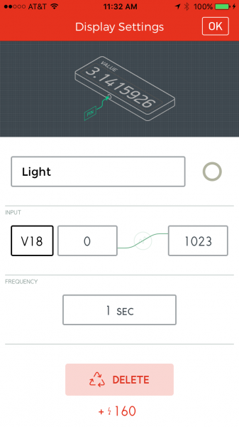 Configuring a value widget