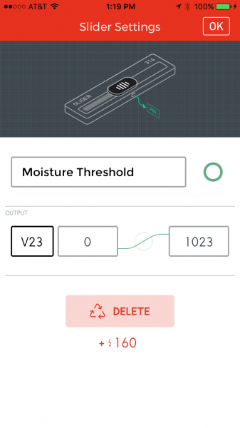 Threshold slider settings